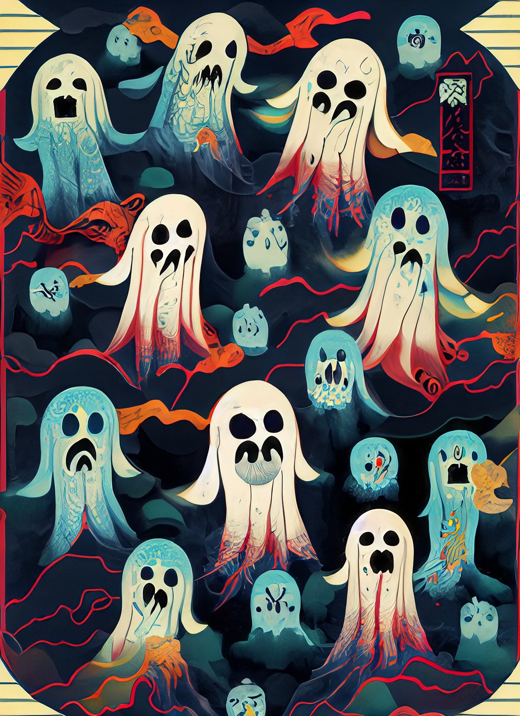 Firefly 沢山　おばけ 浮世絵 12911